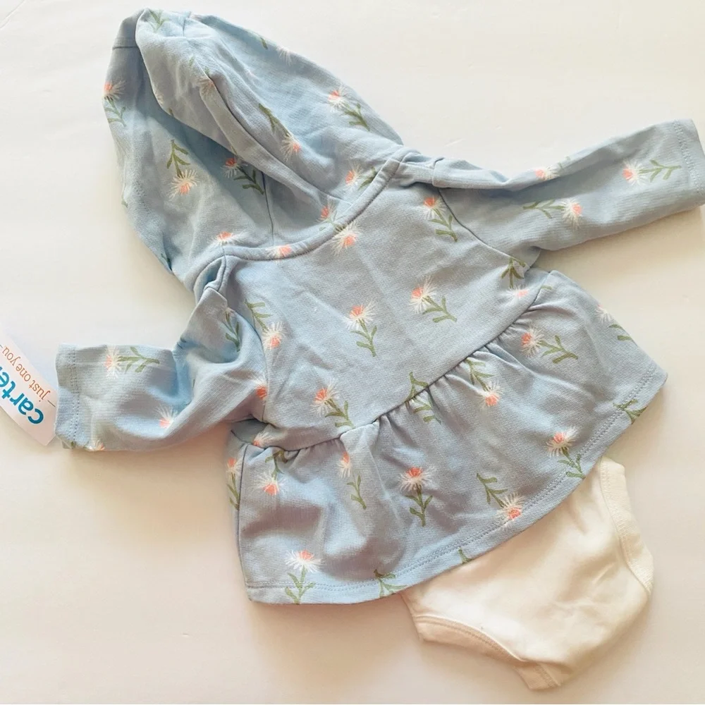CARTER’S 2 PIECE SET BLUE WHITE NEWBORN